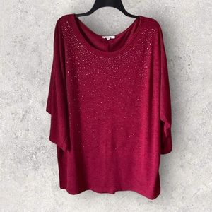 Don’t Stop Believing Sweater Tunic with Silver Sparkles.